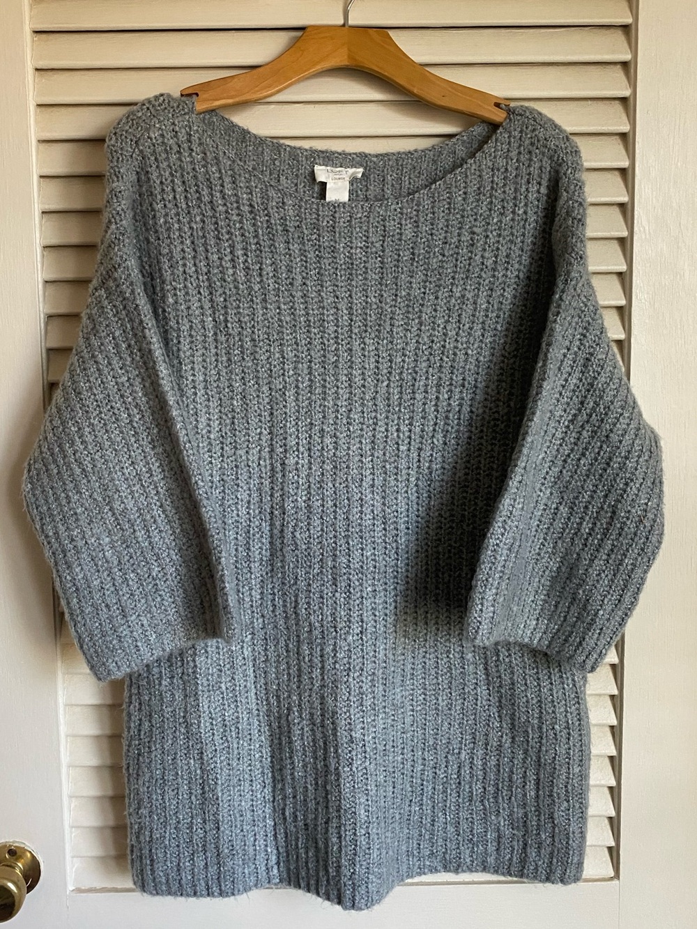 Loft Outlet Lounge Knit Oversized Boat-Neck Tunic Sweater